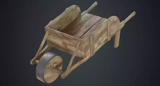 Wheelbarrow 3A Low-poly 3D model