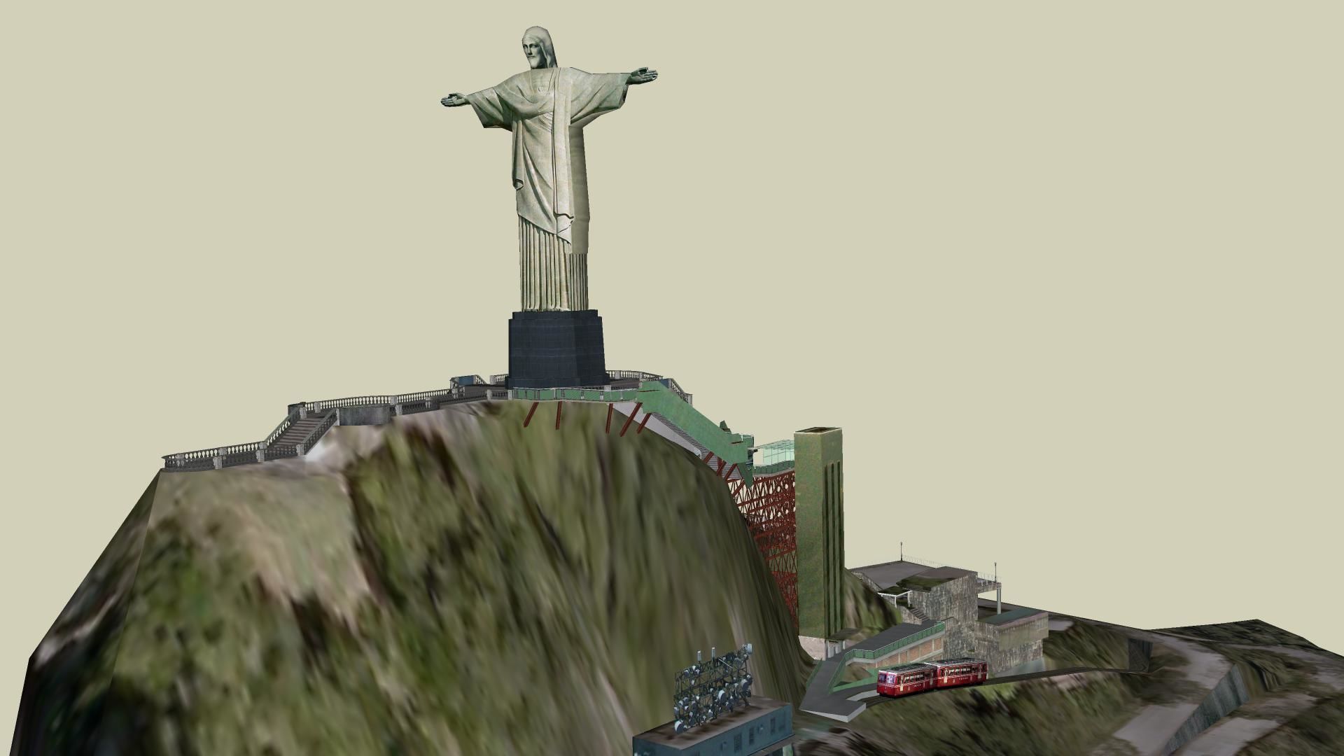 Christ the Redeemer Statue  Low-poly 3D model_2