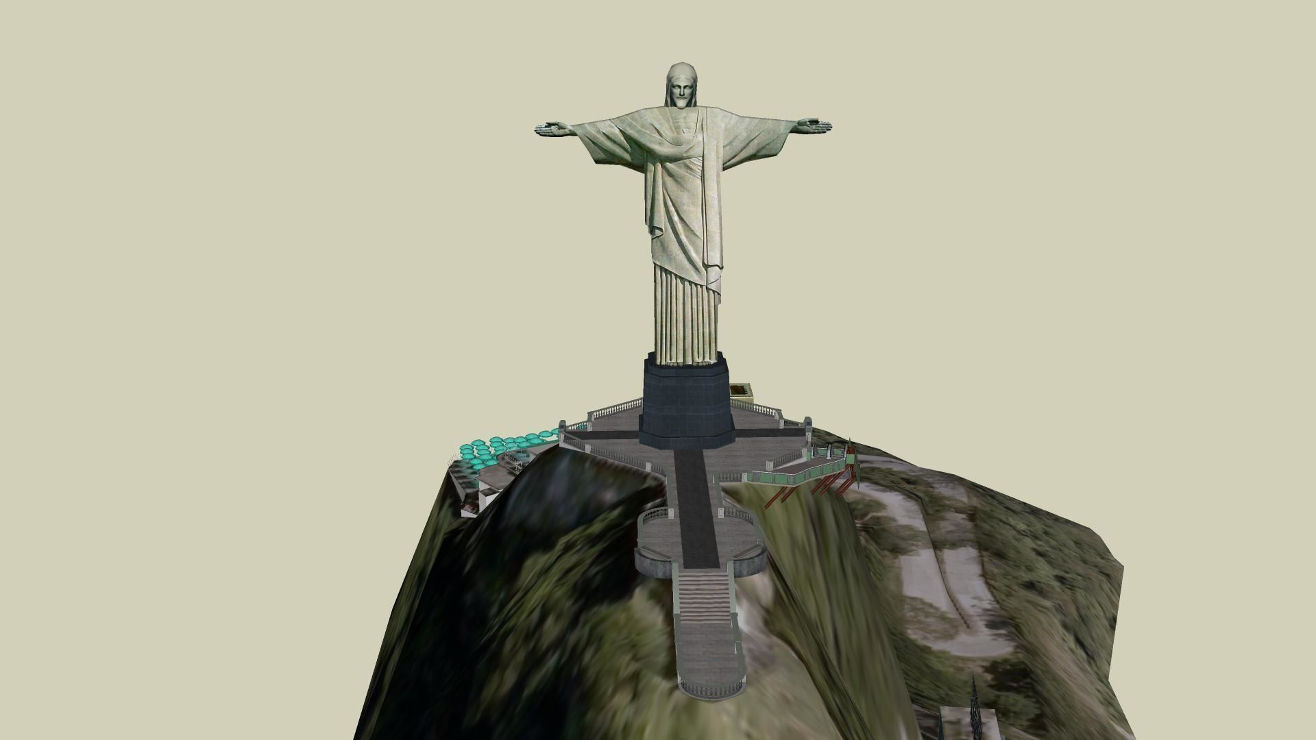 Christ the Redeemer Statue  Low-poly 3D model_3