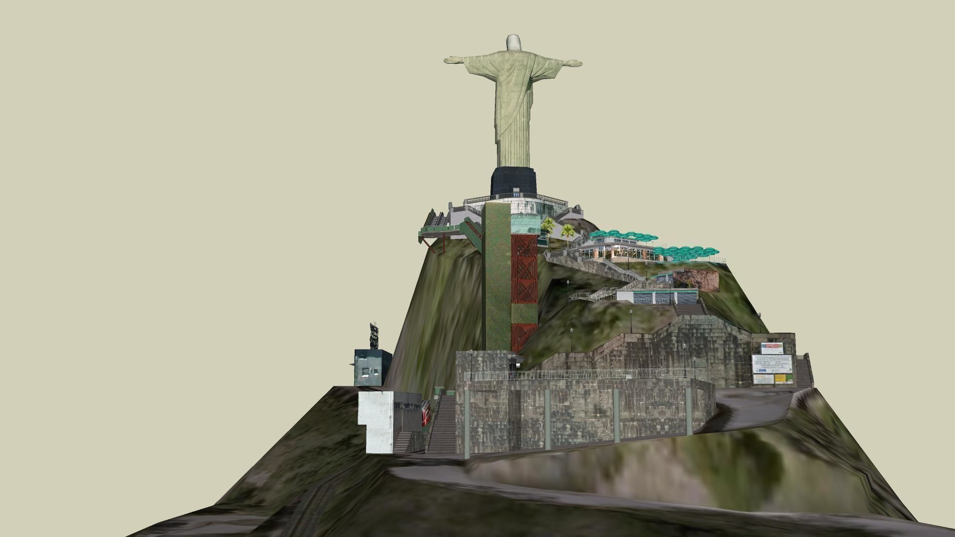 Christ the Redeemer Statue  Low-poly 3D model_5