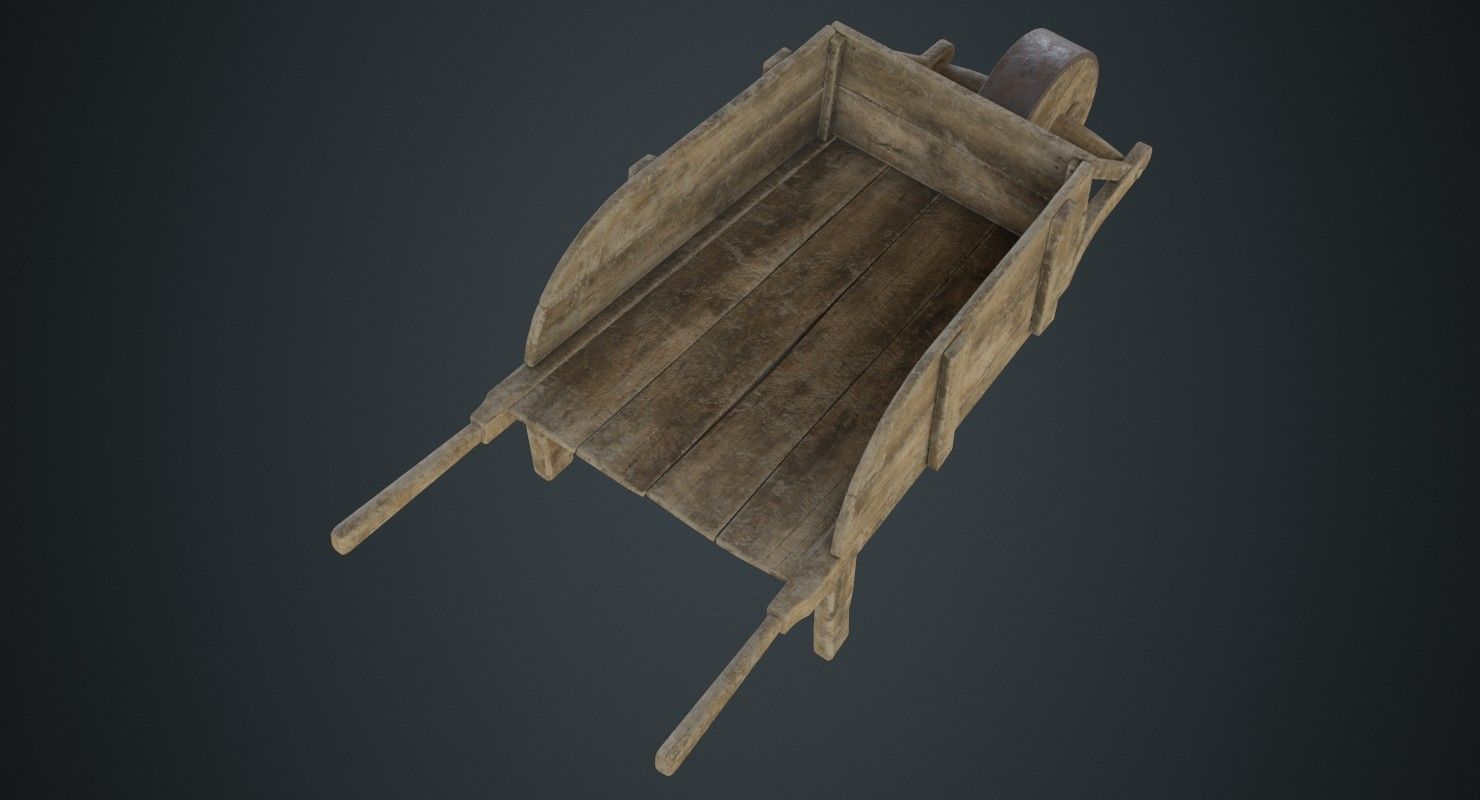 Wheelbarrow 3B Low-poly 3D model_2