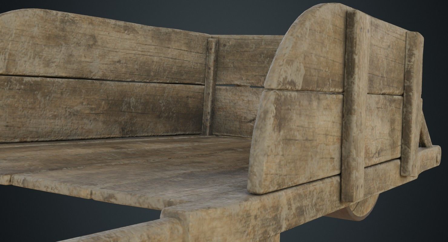 Wheelbarrow 3B Low-poly 3D model_5