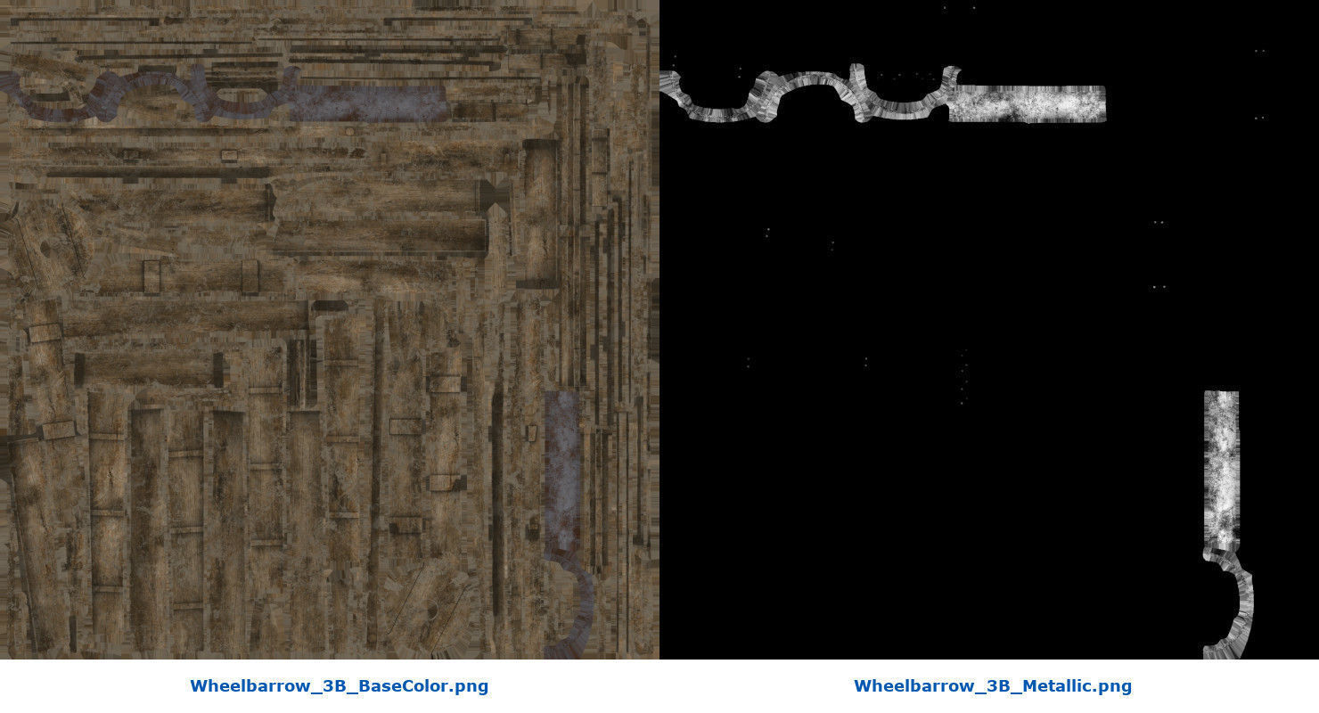 Wheelbarrow 3B Low-poly 3D model_9