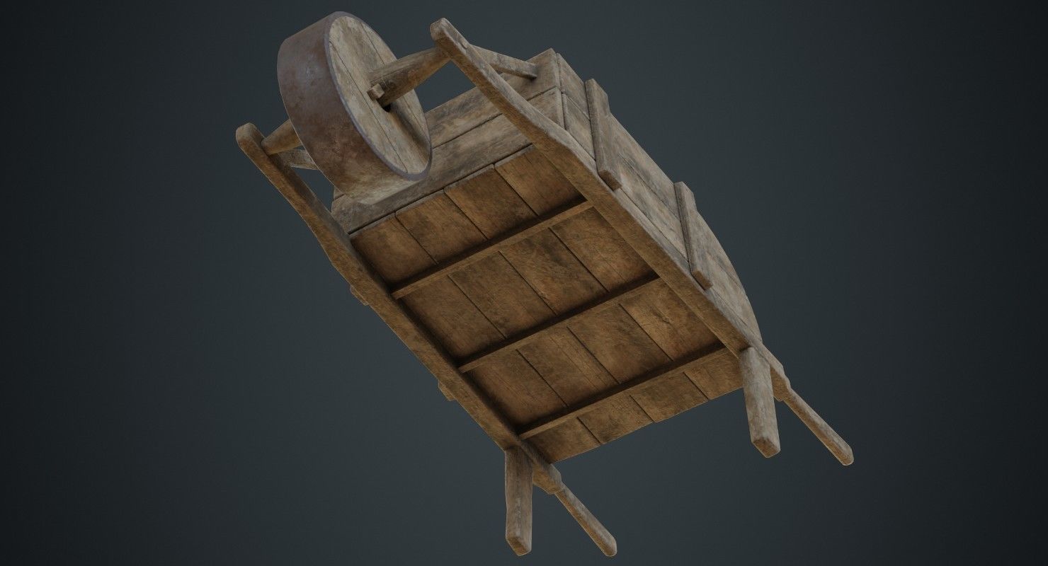 Wheelbarrow 3B Low-poly 3D model_4