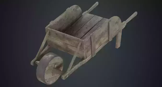 Wheelbarrow 3B Low-poly 3D model