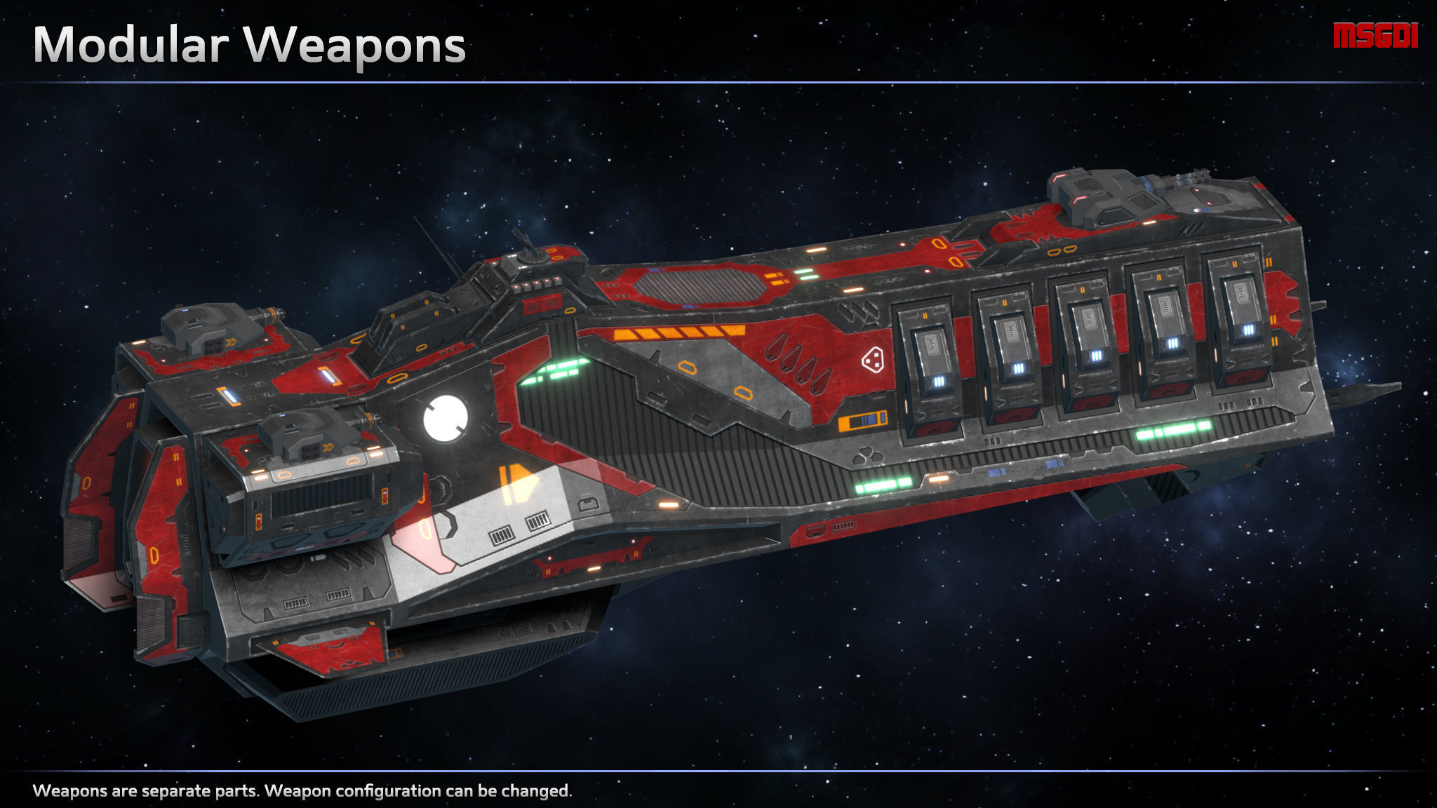 Spaceship Frigate Berserk Low-poly 3D model_3