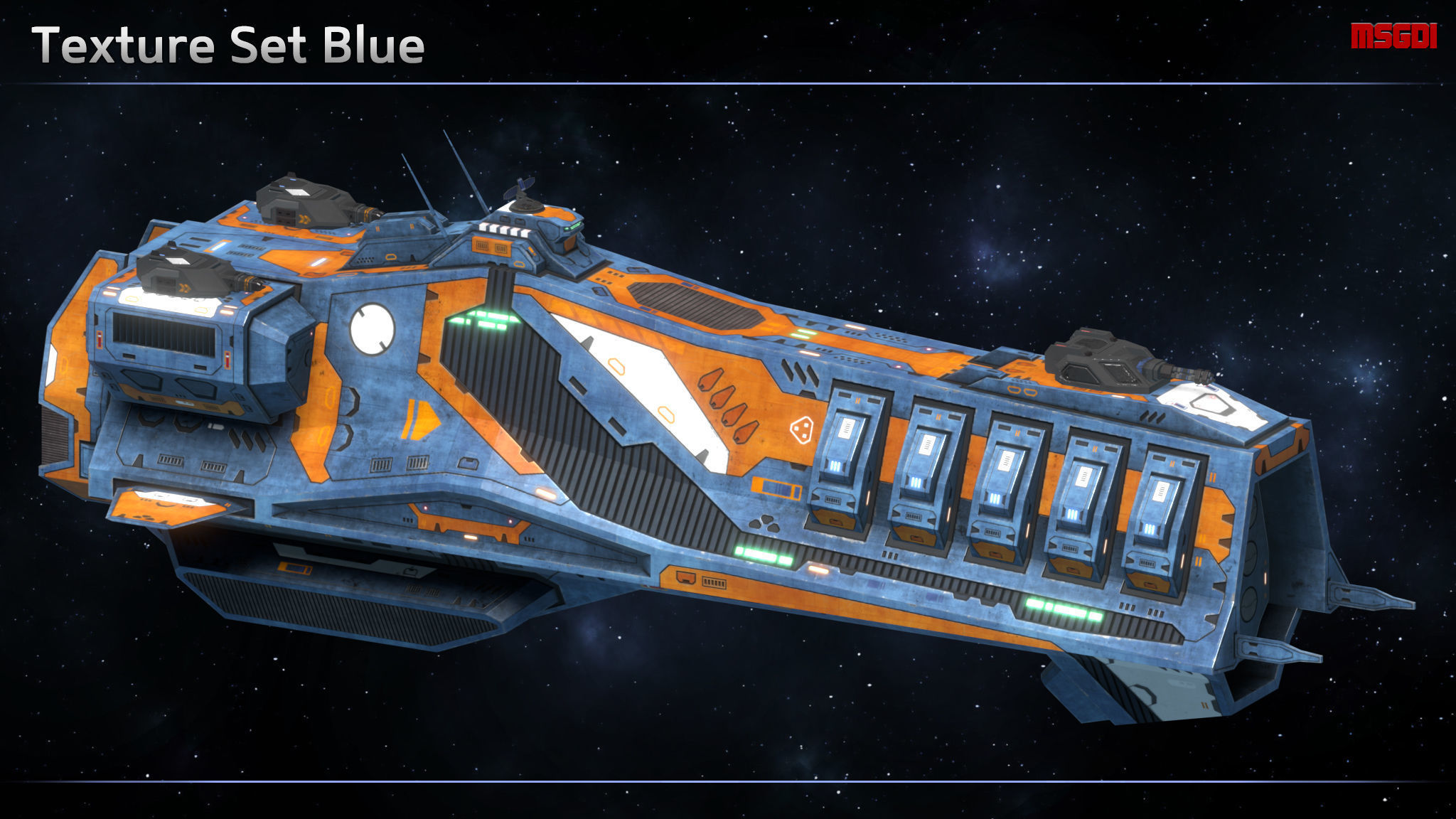 Spaceship Frigate Berserk Low-poly 3D model_6