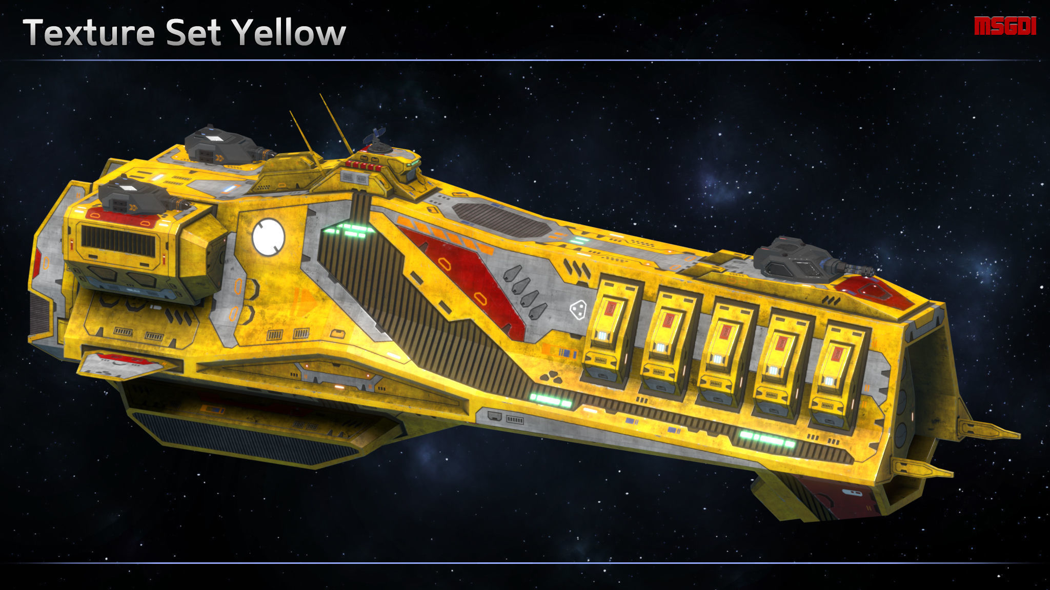 Spaceship Frigate Berserk Low-poly 3D model_10