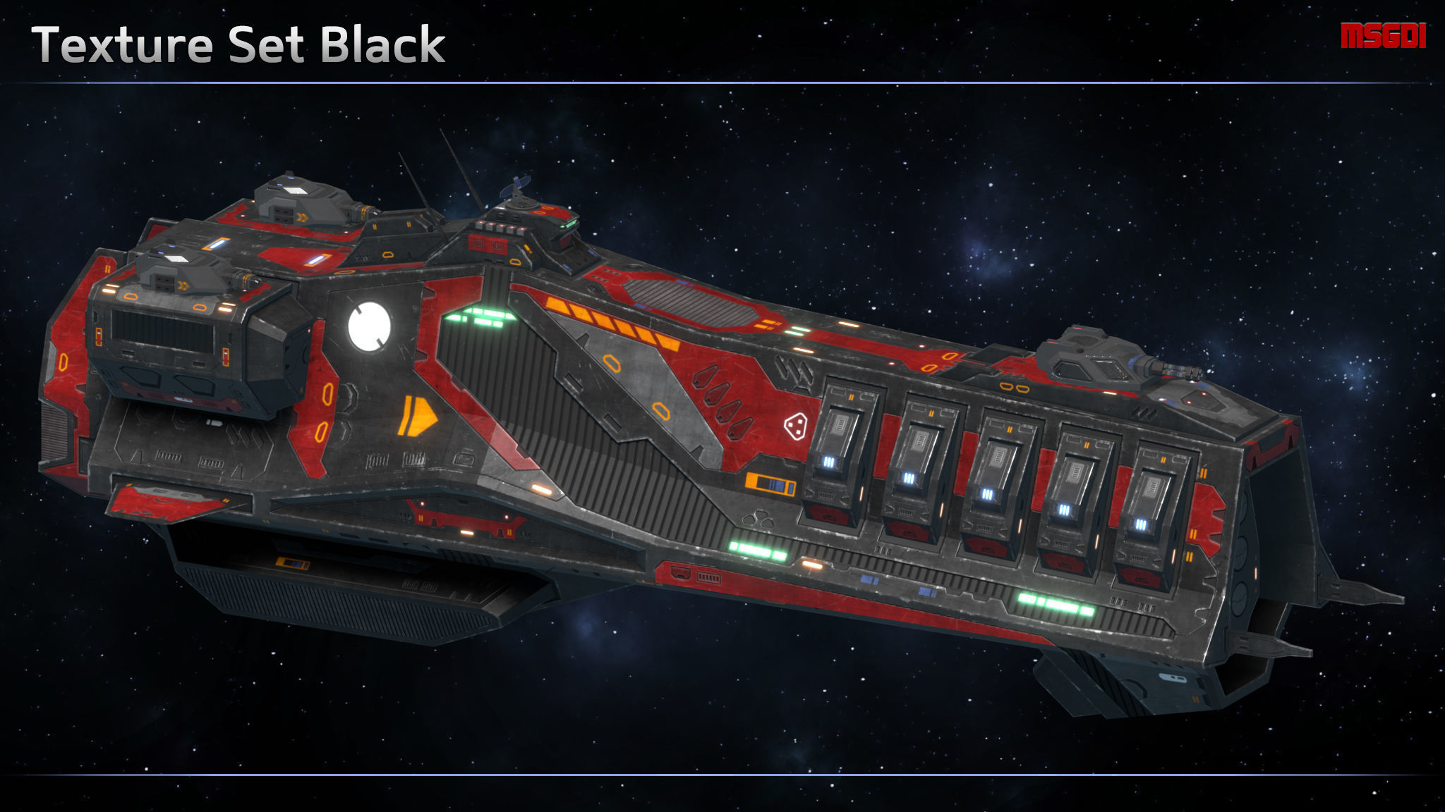 Spaceship Frigate Berserk Low-poly 3D model_5