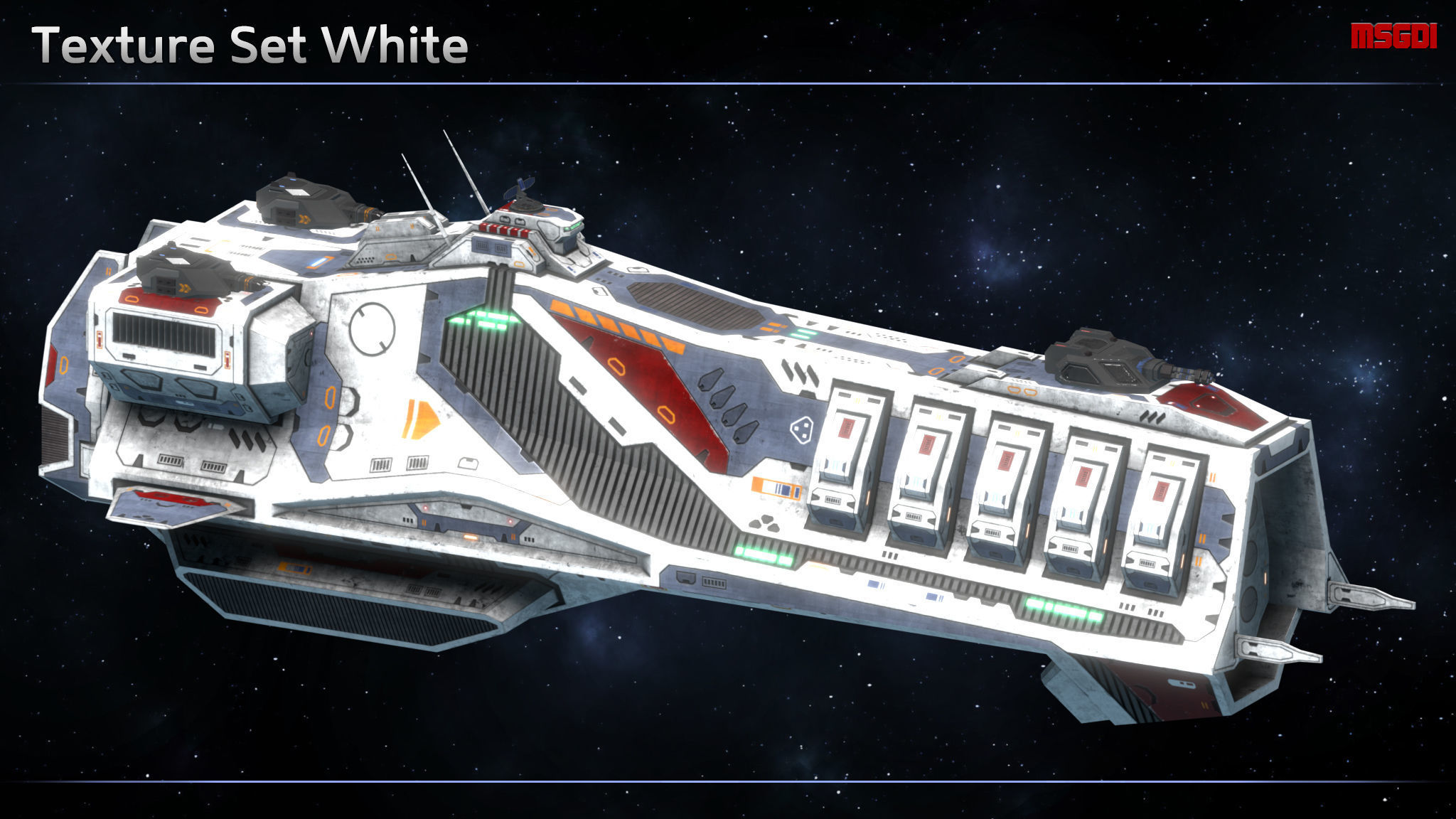 Spaceship Frigate Berserk Low-poly 3D model_9