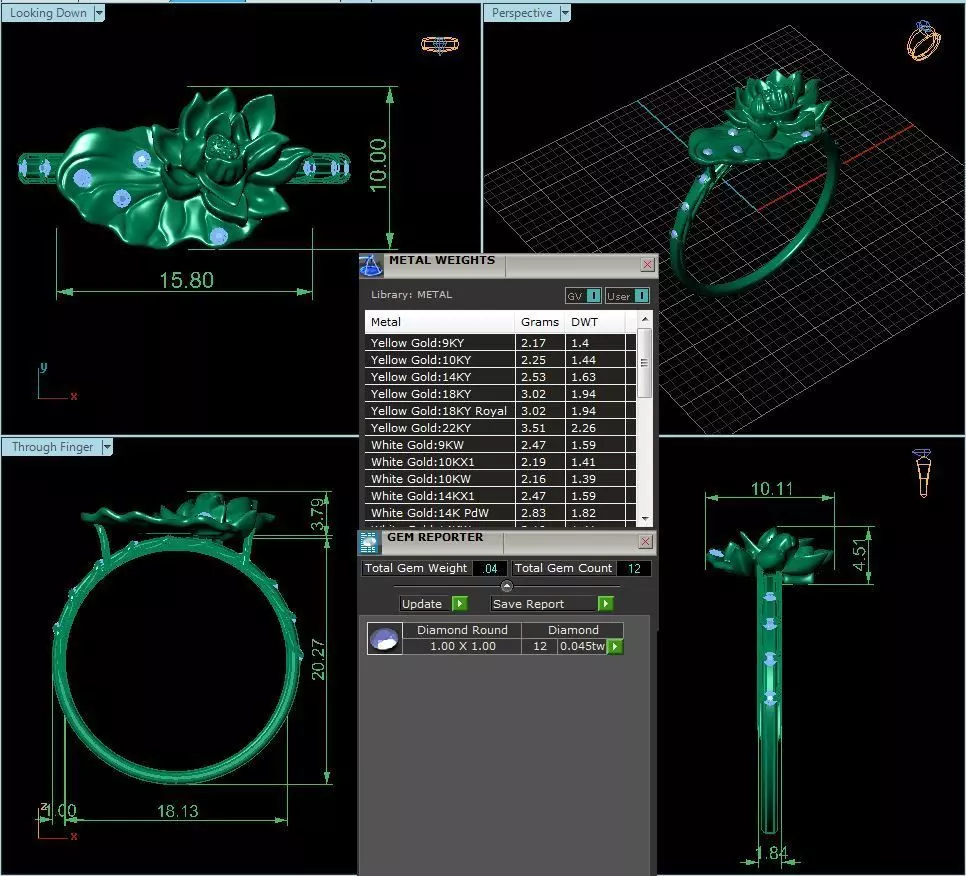 The lotus flower ring 3D print model