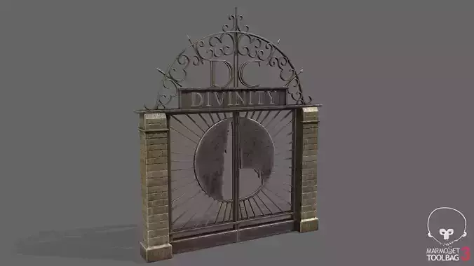 Old Metal Gate Low-poly 3D model