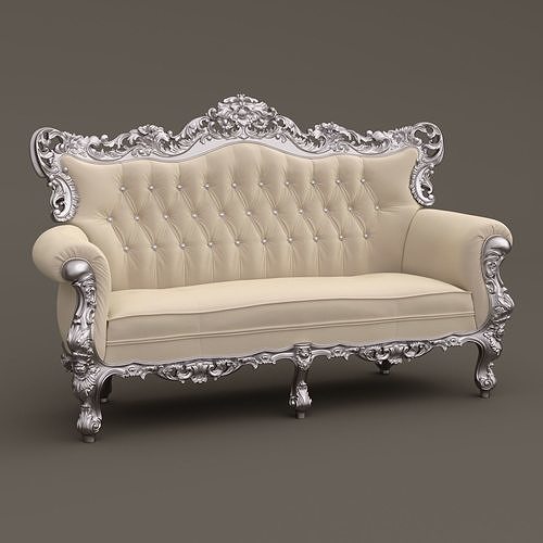 Fabulous Baroque Sofa Belle de Fleur French Love Seat 3D model