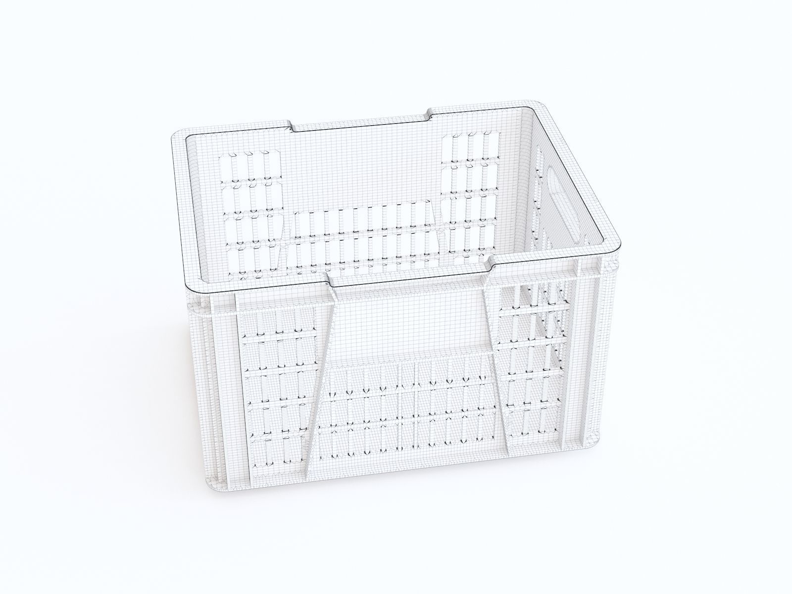 Plastic crate 12 3D model_1