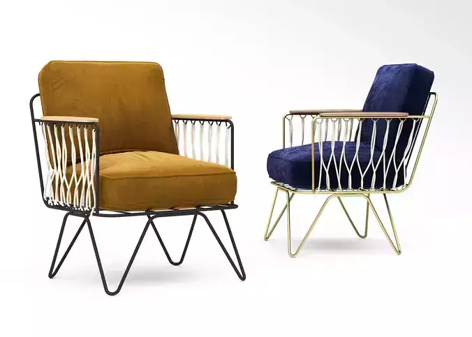 Honore Deco croisette velour armchair