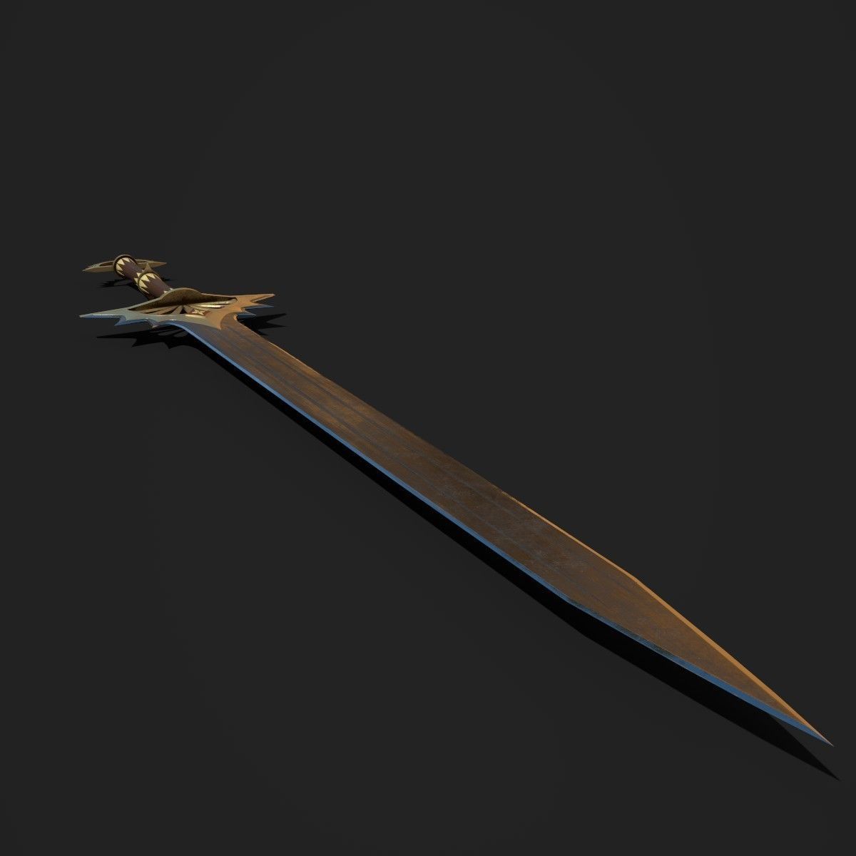 Zweihander sword Low-poly 3D model_6