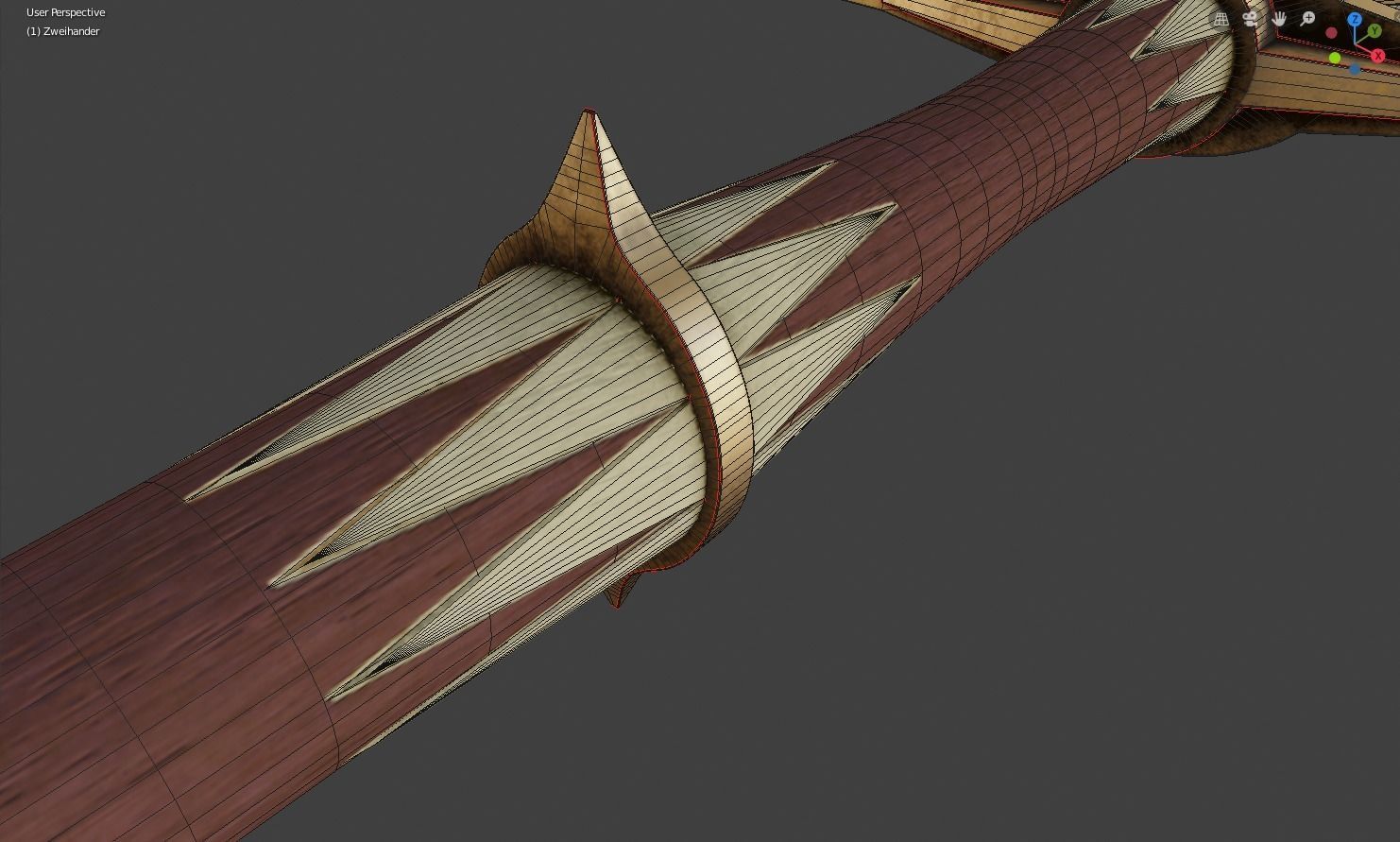 Zweihander sword Low-poly 3D model_9