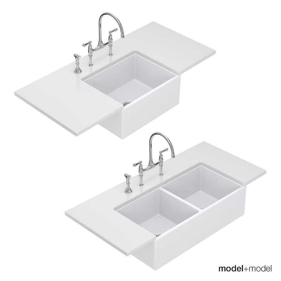 Ceramic farmhouse sinks 3D model CGTrader