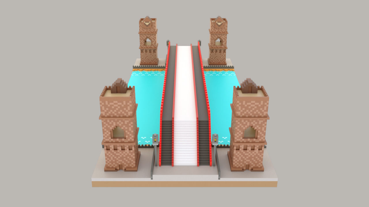 Pixel Bridge 3D print model_2