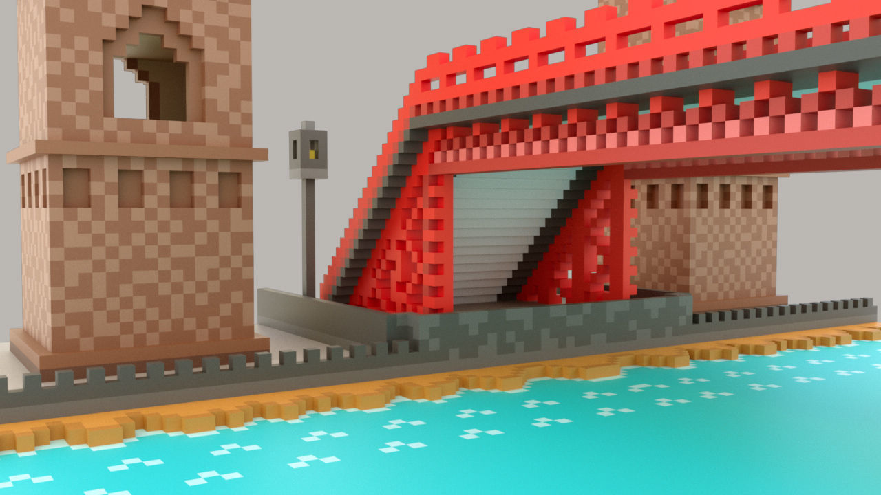Pixel Bridge 3D print model_6