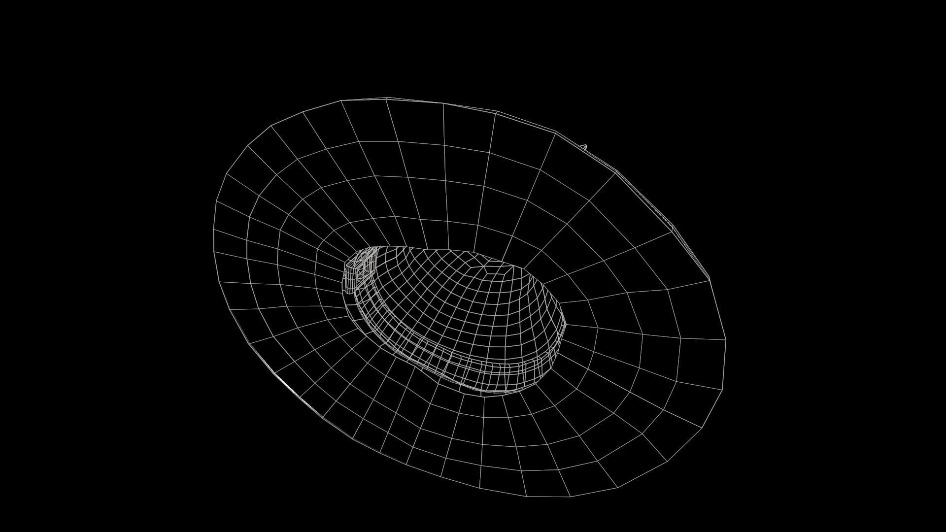 Black leather witch hat with removable strap Low-poly 3D model_13