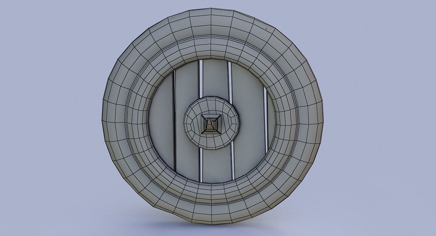 Dwarf shield Low-poly 3D model_6