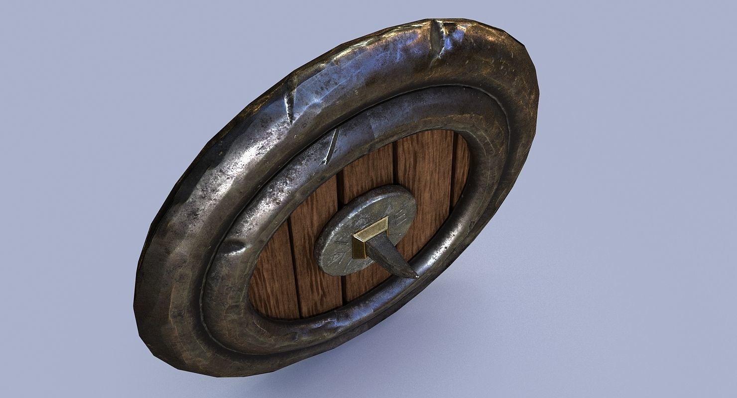 Dwarf shield Low-poly 3D model_3