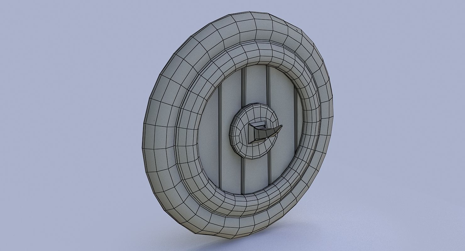 Dwarf shield Low-poly 3D model_5