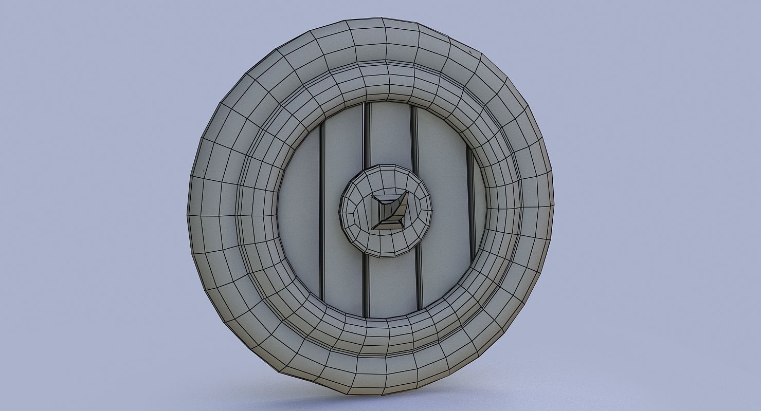 Dwarf shield Low-poly 3D model_9