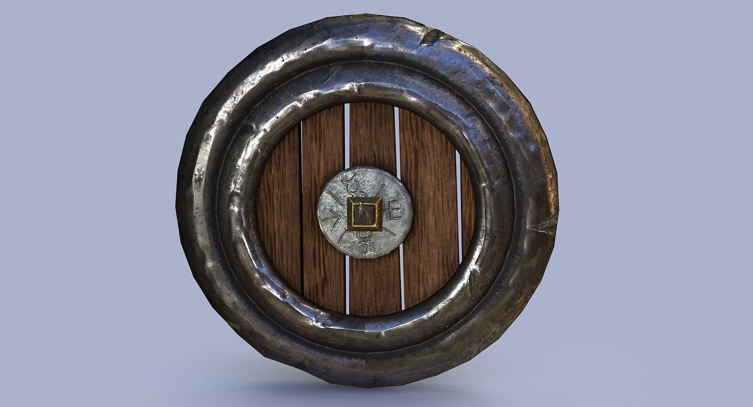 Dwarf shield Low-poly 3D model_1