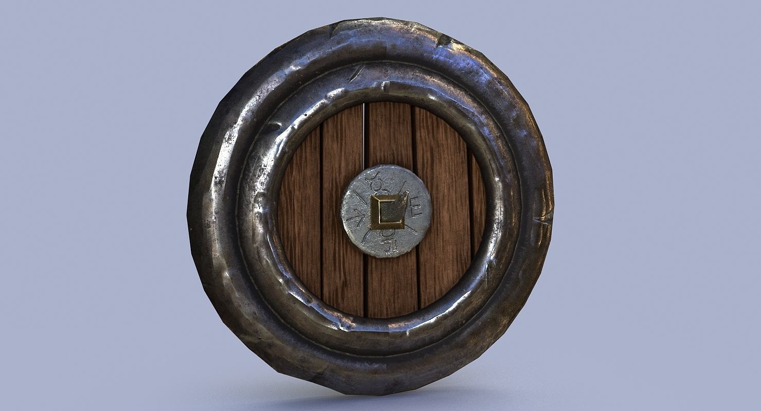Dwarf shield Low-poly 3D model_4
