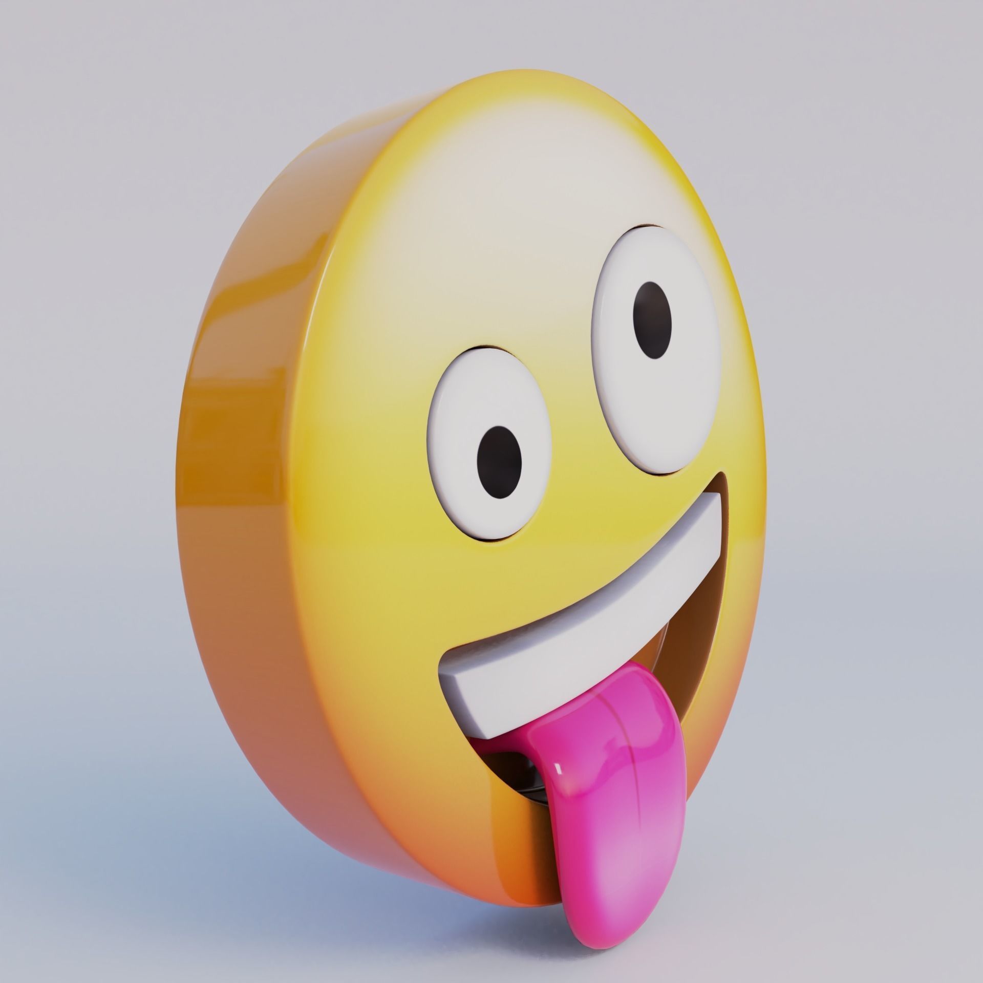 Zany Face 3D Emoji Low-poly 3D model_2