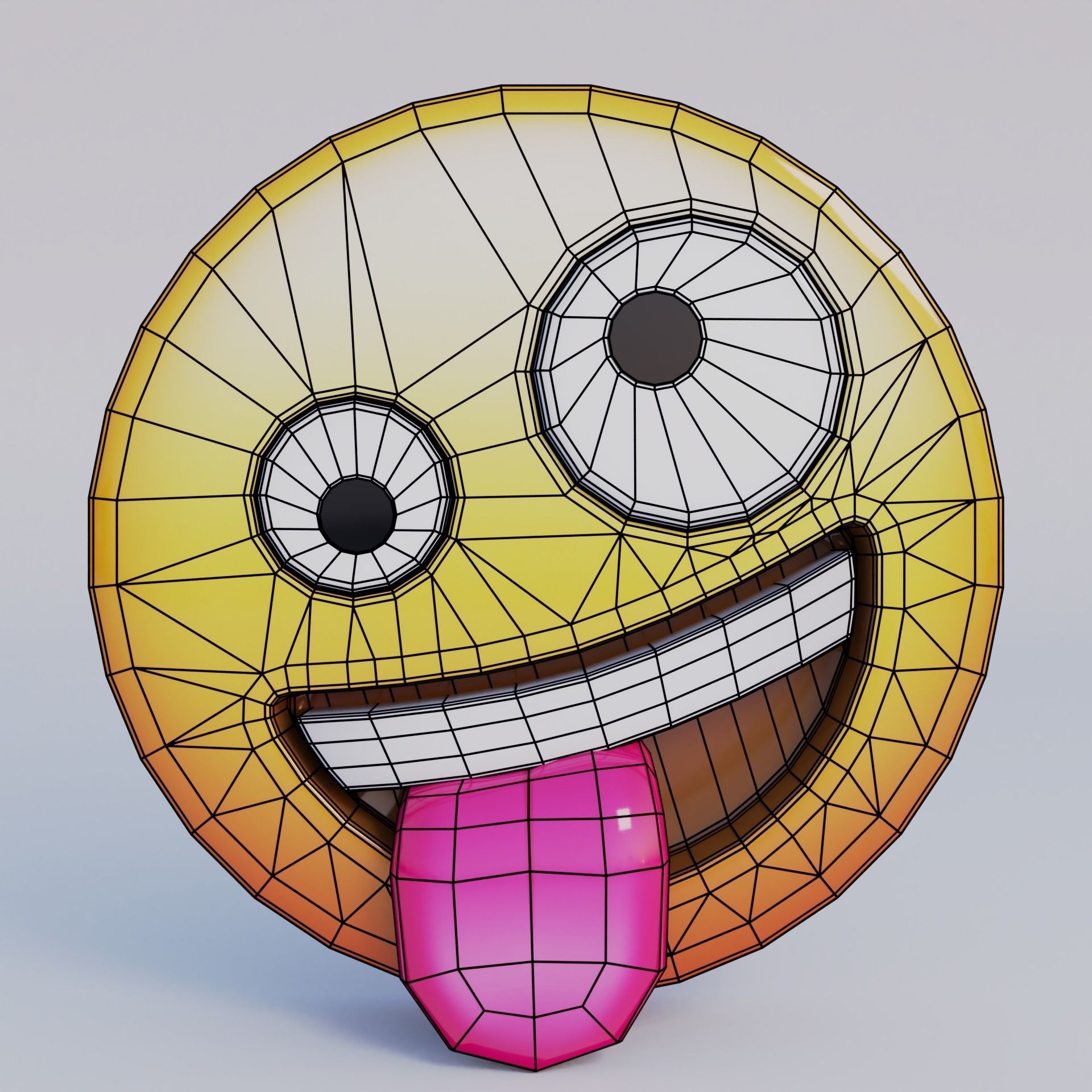 Zany Face 3D Emoji Low-poly 3D model_5
