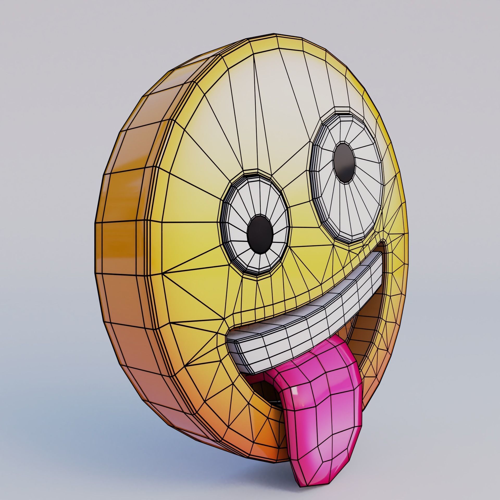 Zany Face 3D Emoji Low-poly 3D model_6