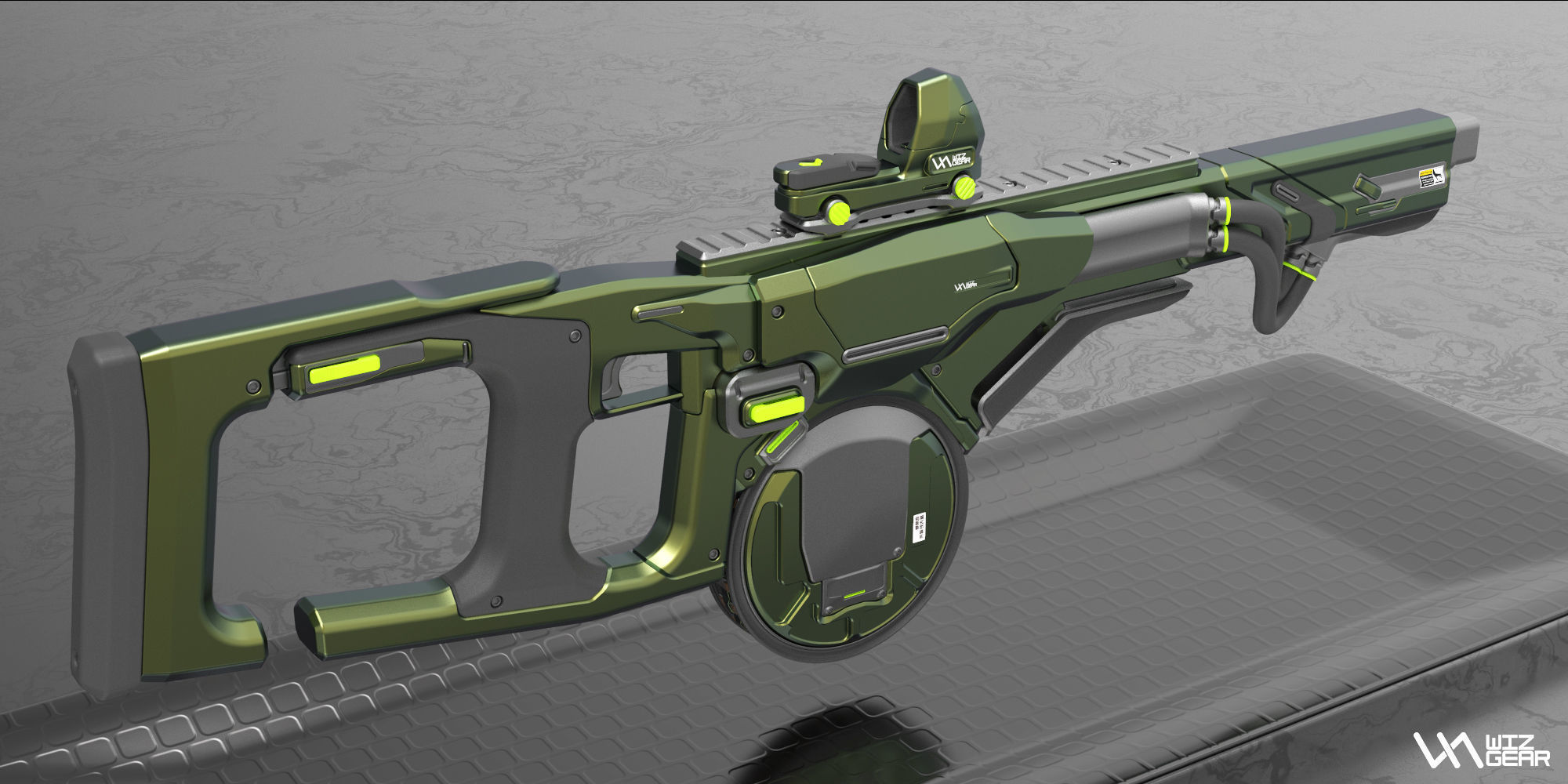 Concept Sci fi rifle 3D model_4