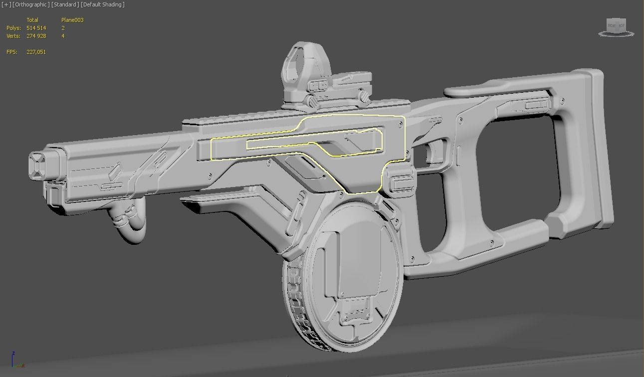 Concept Sci fi rifle 3D model_6