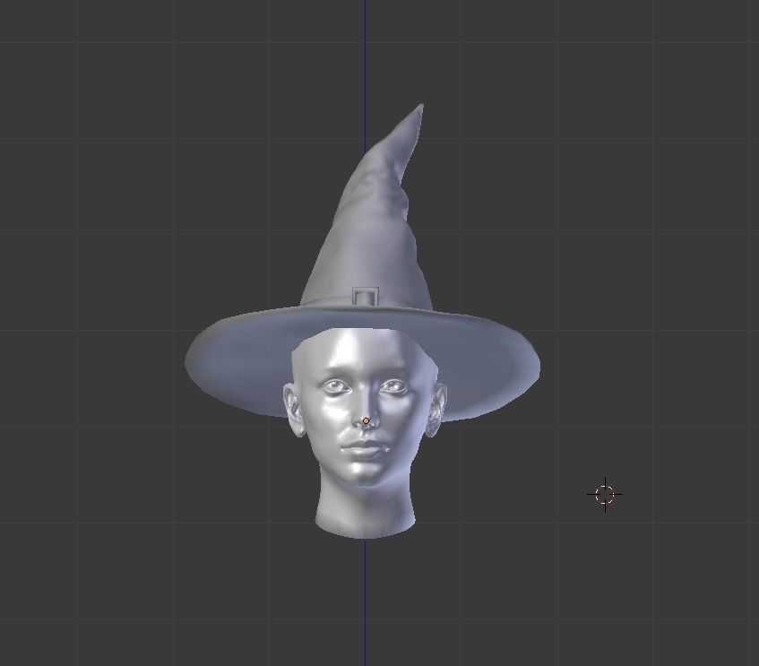 Old Black leather witch hat with removable strap Low-poly 3D model_7