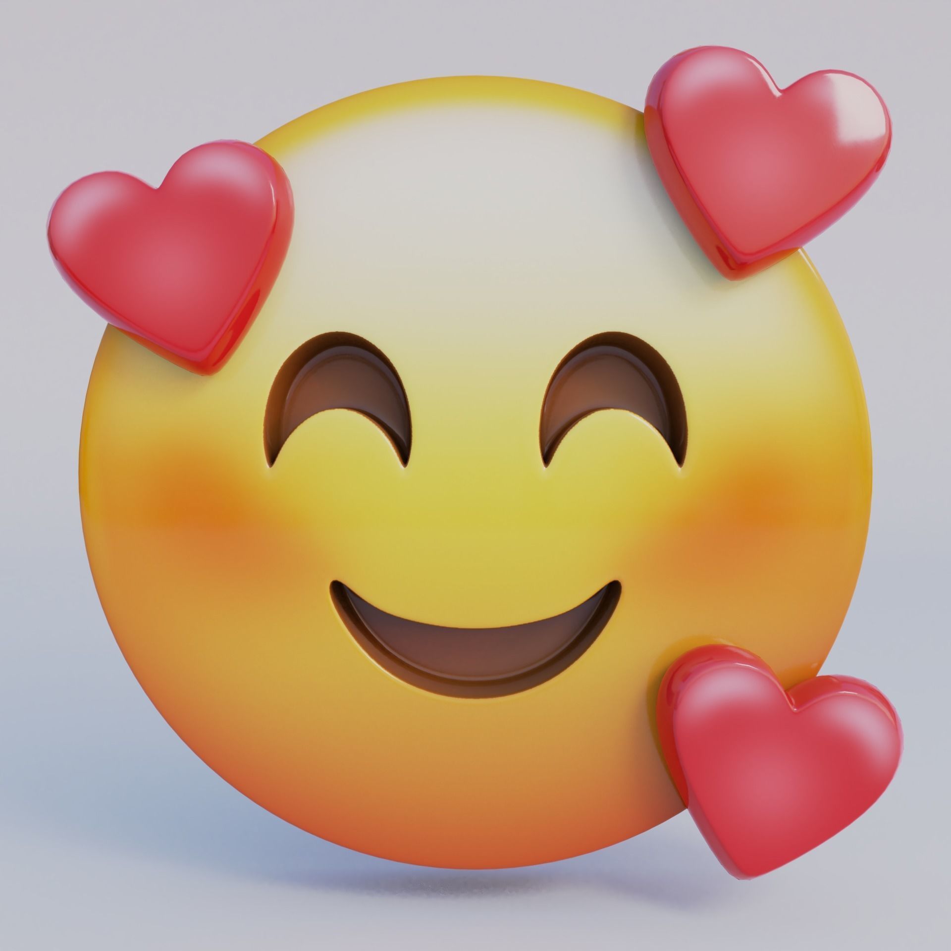 3D Emoji Set With 25 Emojis Low-poly 3D model_18