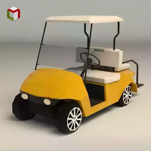 Low Poly Golf Cart Low-poly 3D model
