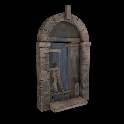Old Wooden Door Low-poly 3D model