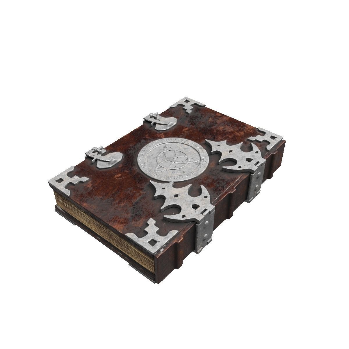 Old spell book Low-poly 3D model_7