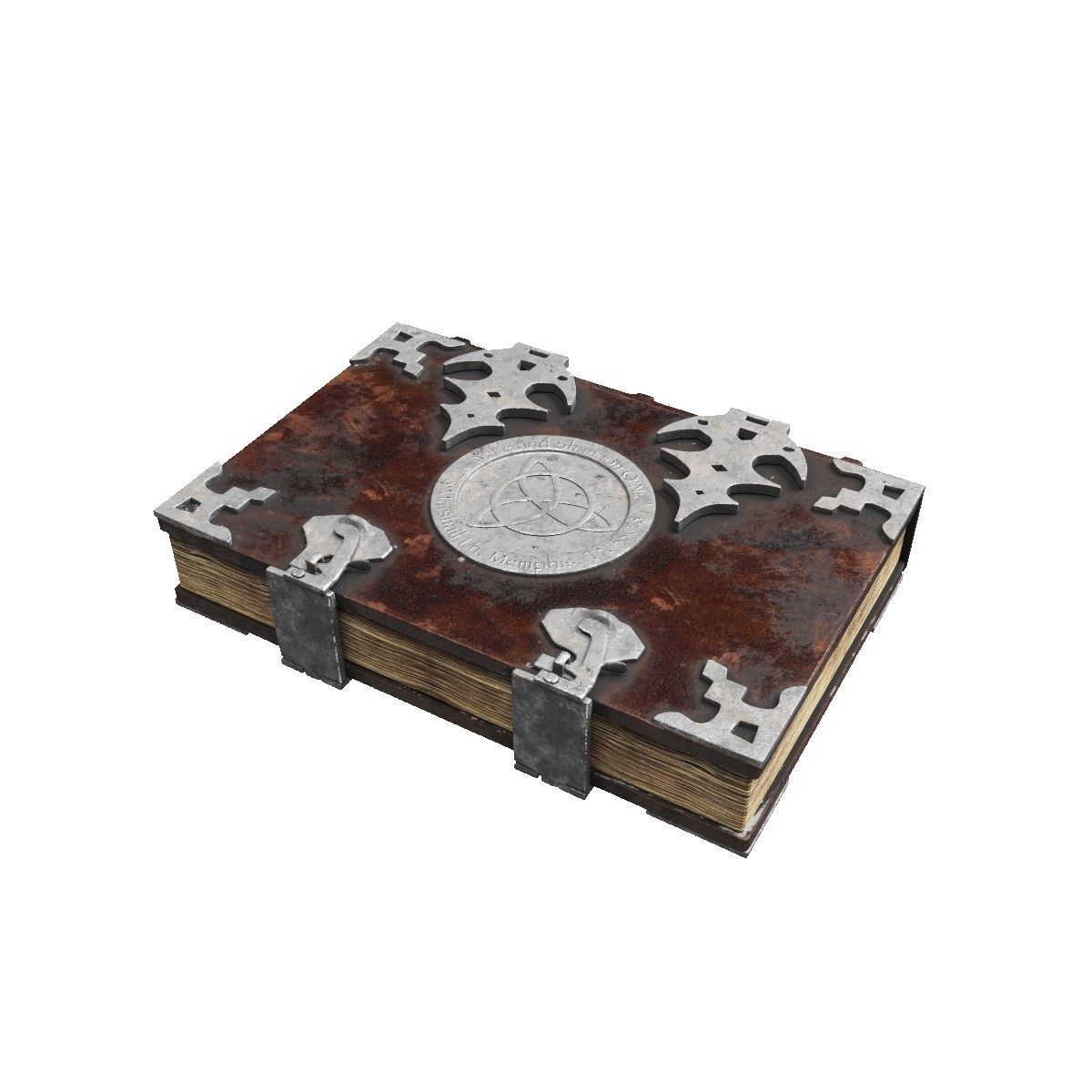 Old spell book Low-poly 3D model_9