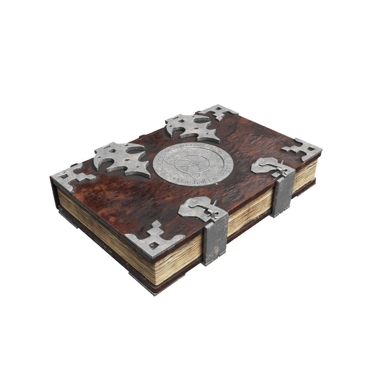 Old spell book Low-poly 3D model_1