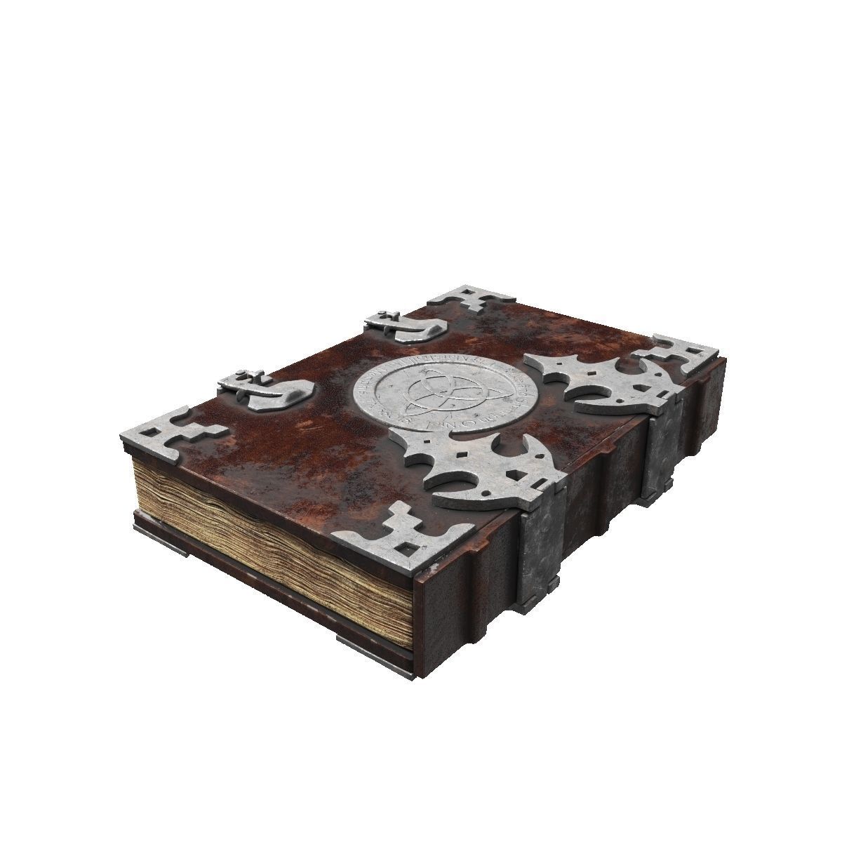 Old spell book Low-poly 3D model_2