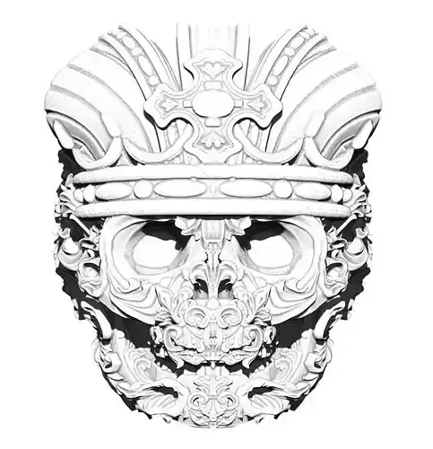 Crown King Skull Ring Detailed Jewelry