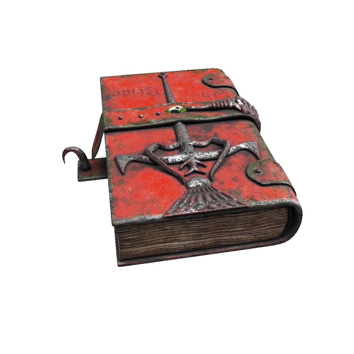 Vintage magic book Low-poly 3D model_8