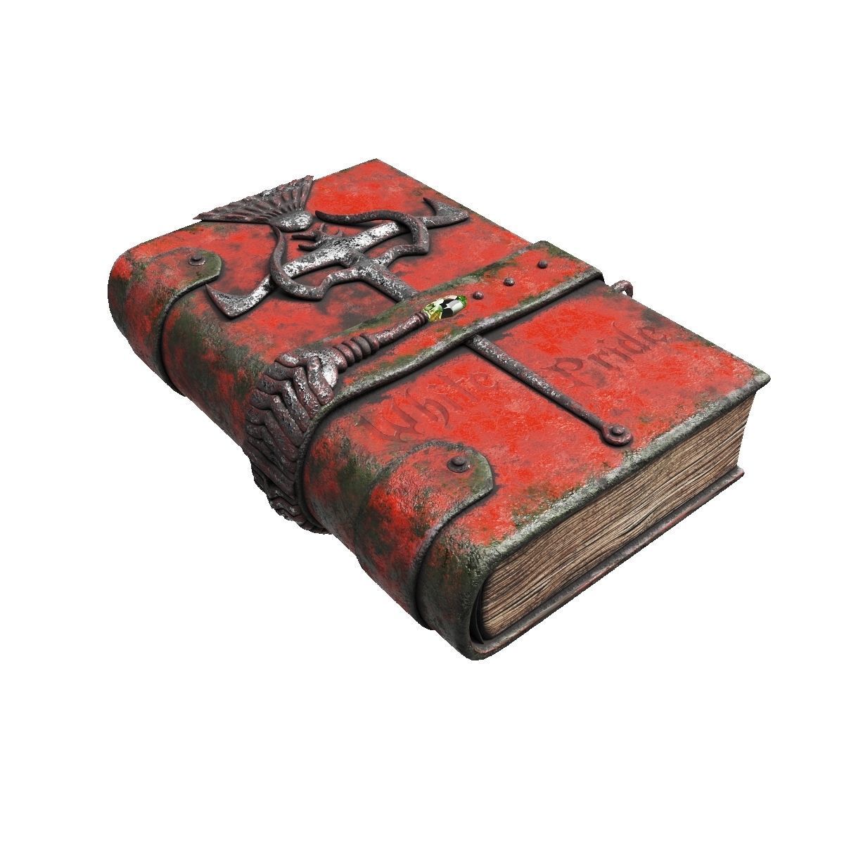 Vintage magic book Low-poly 3D model_5