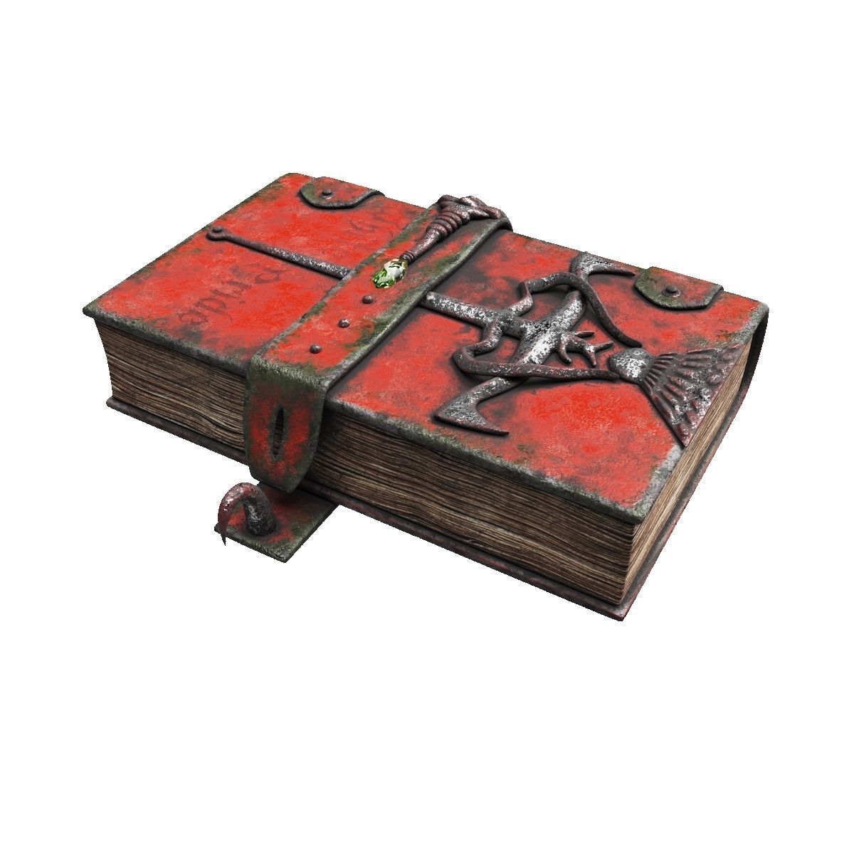 Vintage magic book Low-poly 3D model_9