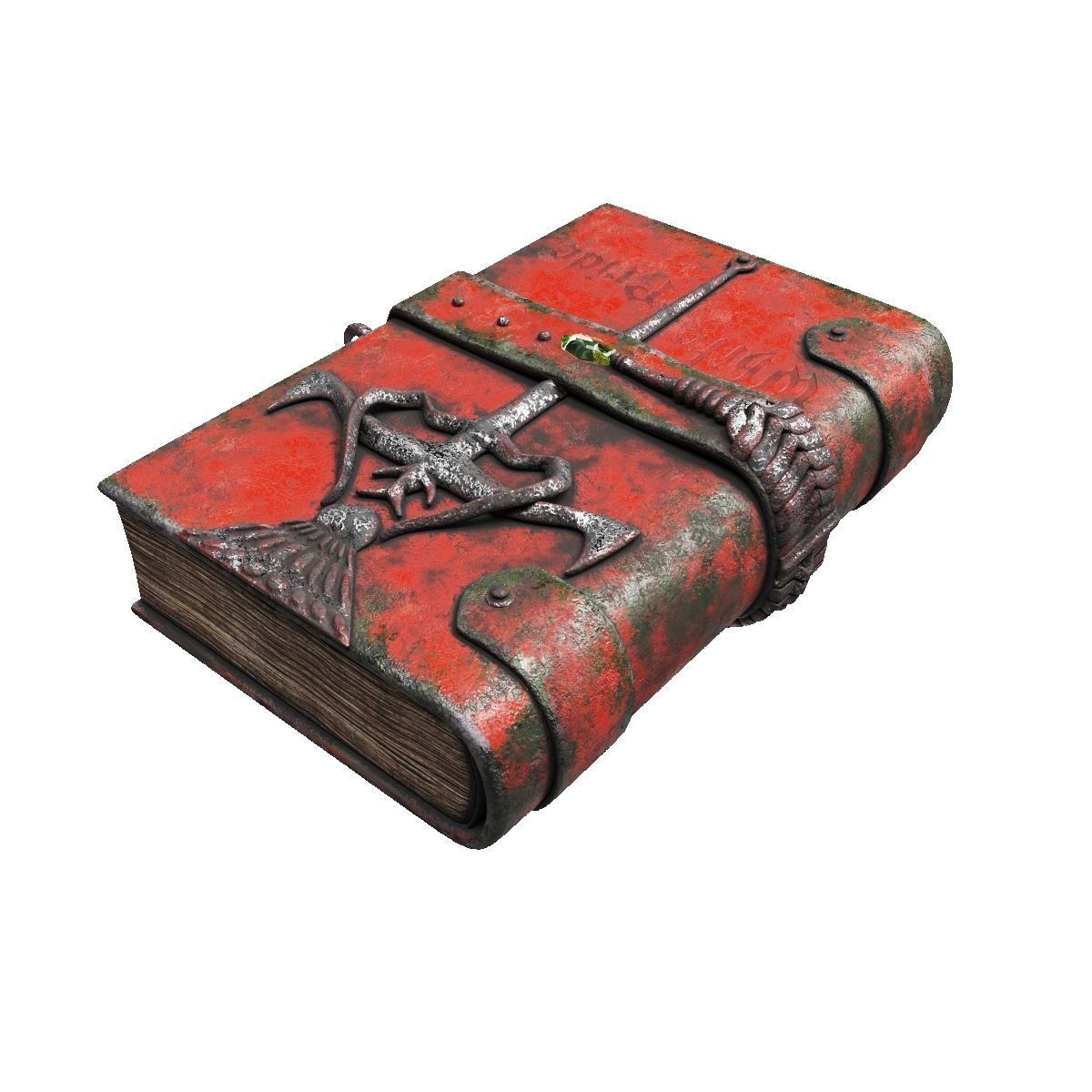 Vintage magic book Low-poly 3D model_7