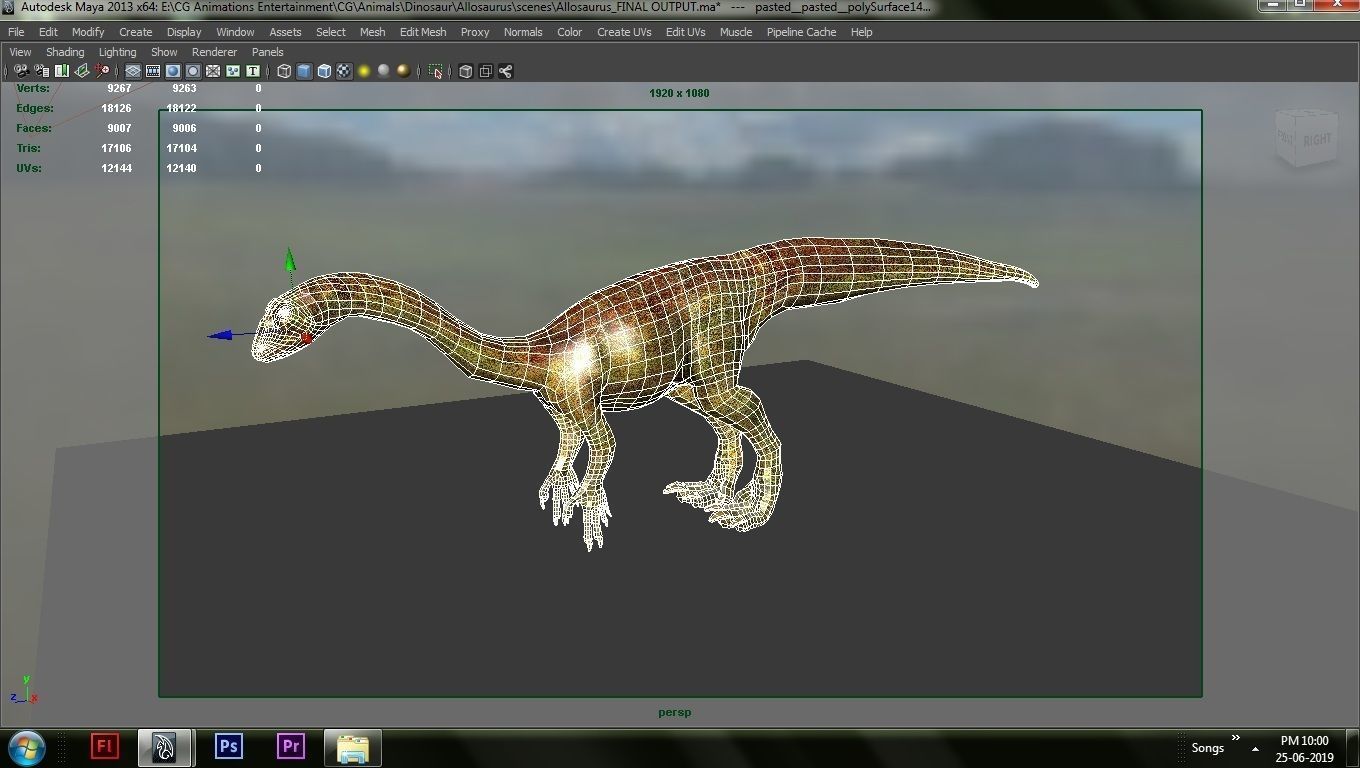 Allosaurus dinosaur 3D model_4